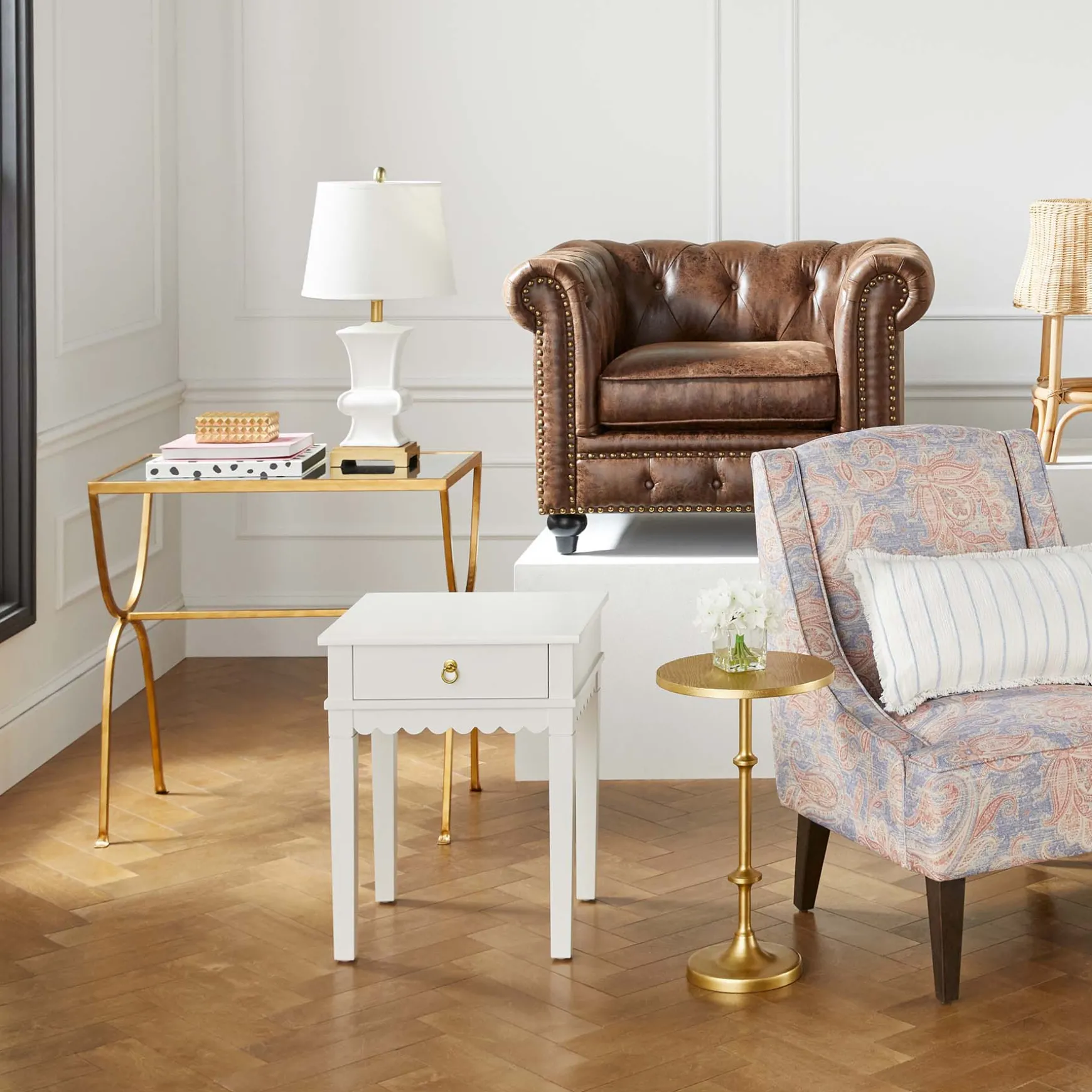 Astoria Accent Table, Gold Outlet