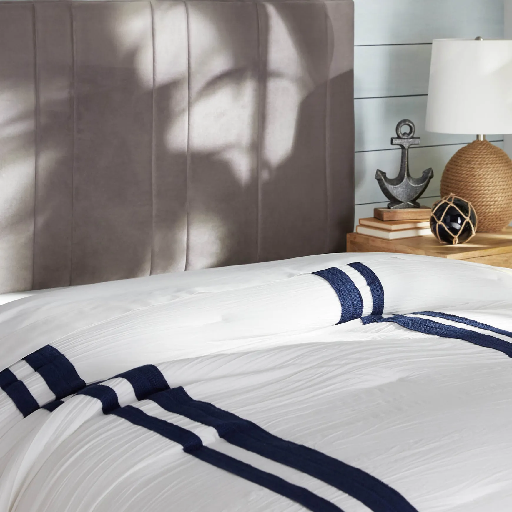 Chandler Grey Velvet Channeled Queen Headboard Fashion
