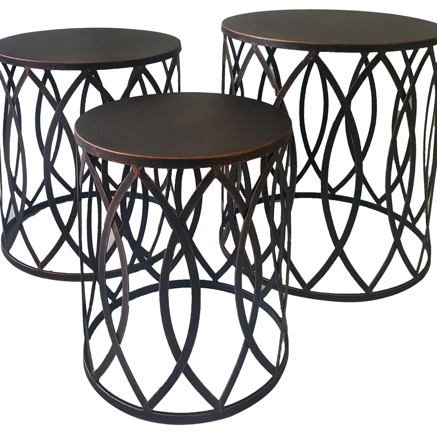 Copper Round Metal Side Table, Large Promotion