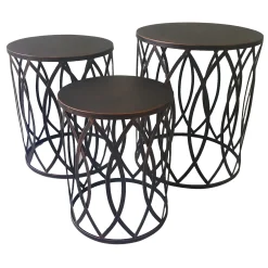 Copper Round Metal Side Table, Small Bargain Sale