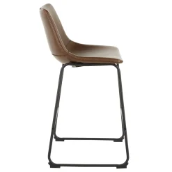 Drake Espresso Faux Leather Modern Industrial Barstool, 30 Flash Sale