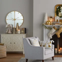 Gold Foil Print Tassel Pouf Discount