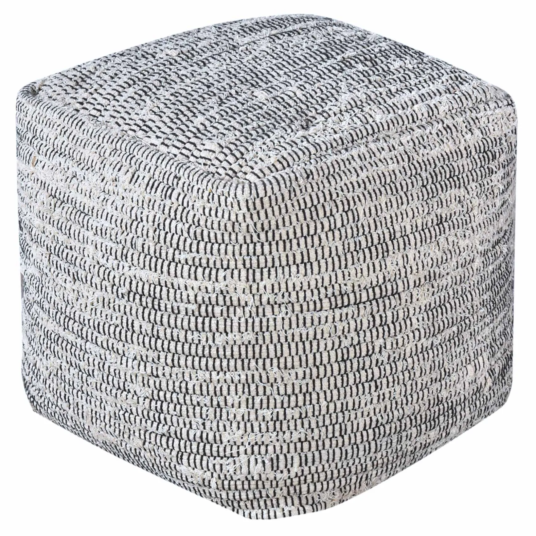 Honeybloom Black & Cream Pouf Discount Online