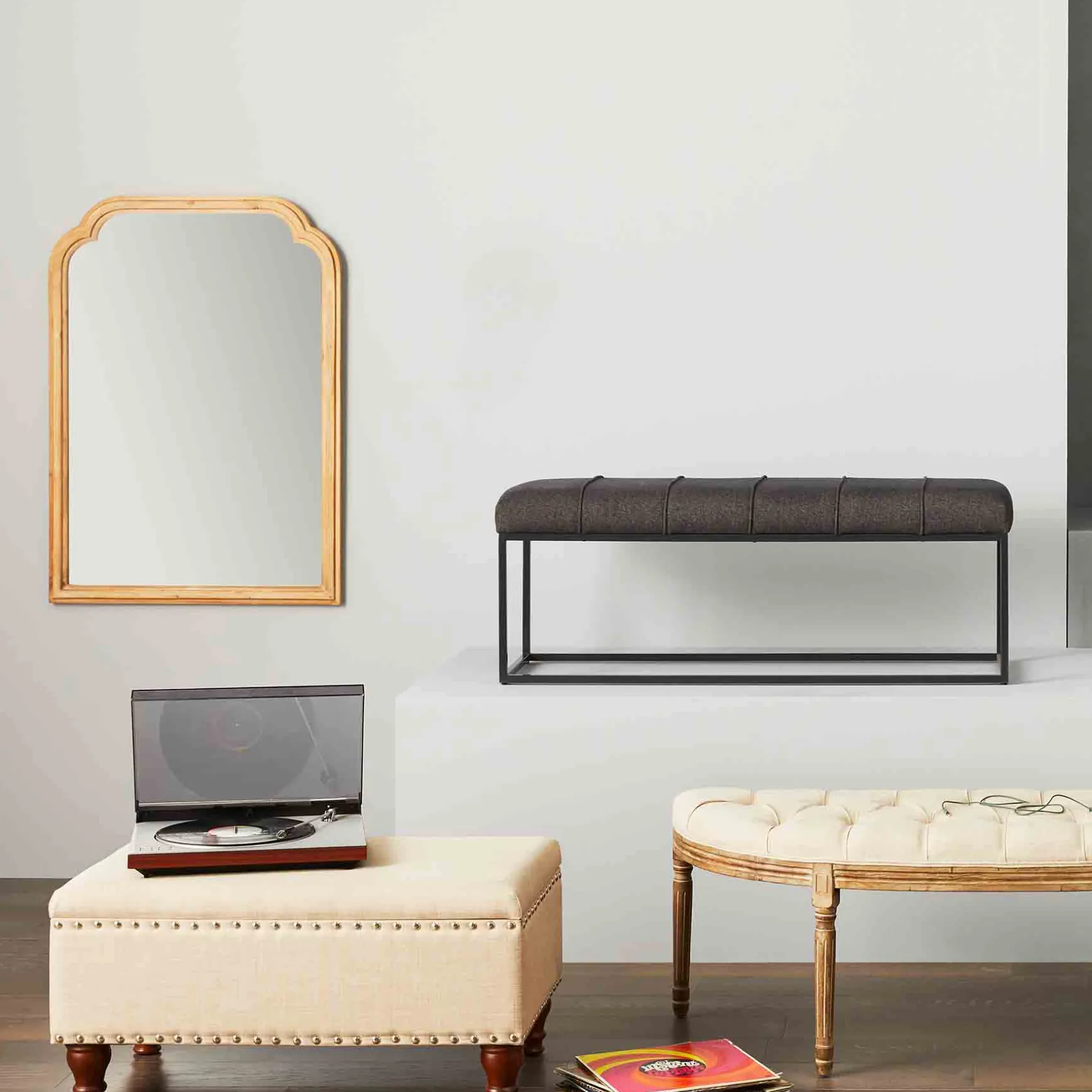 Jasmine Linen Storage Ottoman, Natural Less Expensive