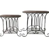 Oval Wood Top Gothic Table With Brown Arch Decorative Metal, Large Exquisite Gifts
