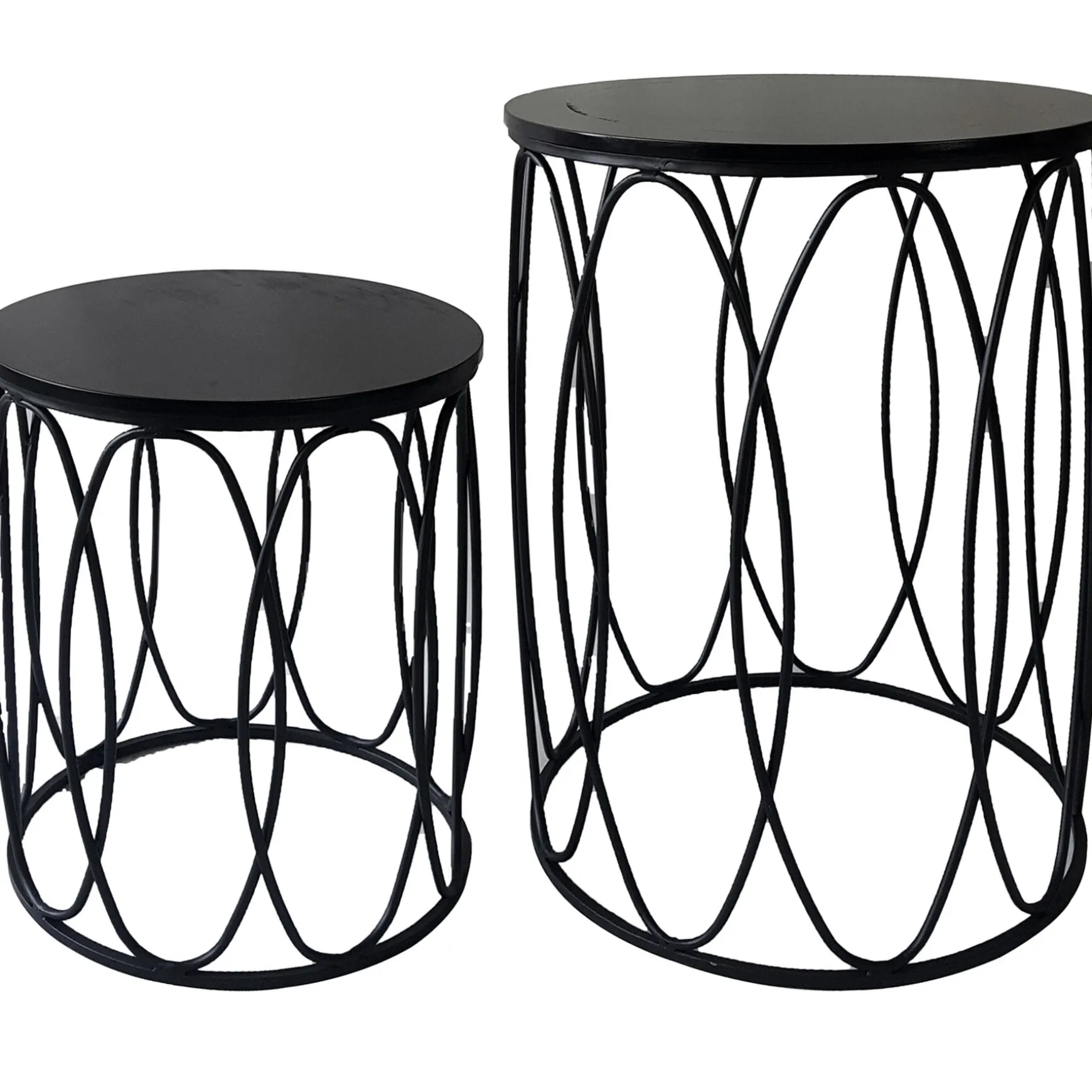 Round Wood Top With Oval Metal Table, Large Online Discount