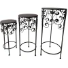 Round Wood Top With Scroll Metal Plant Stand, Large Bargain Sale