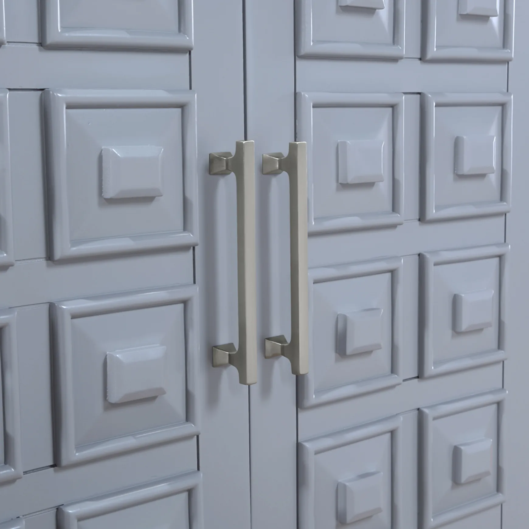 Sadie 2-Drawer Geometric Cabinet, Grey Bargain Sale