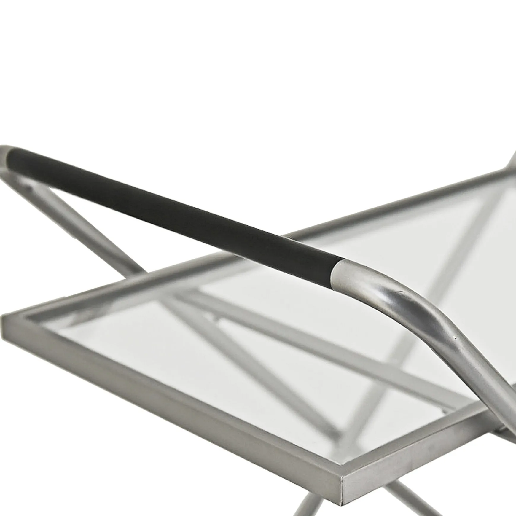 2-Tier Glass Shelf Bar Cart With Metal Frame Discount