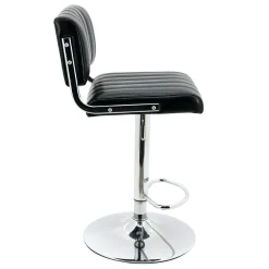Warren Black Faux Leather Adjustable Barstool Premium