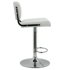 Warren White Faux Leather Adjustable Barstool Less Expensive