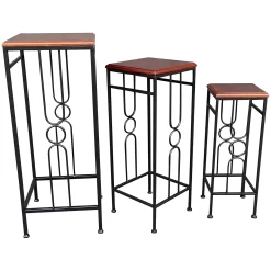 Wood Top Plant Stand, Large Featured